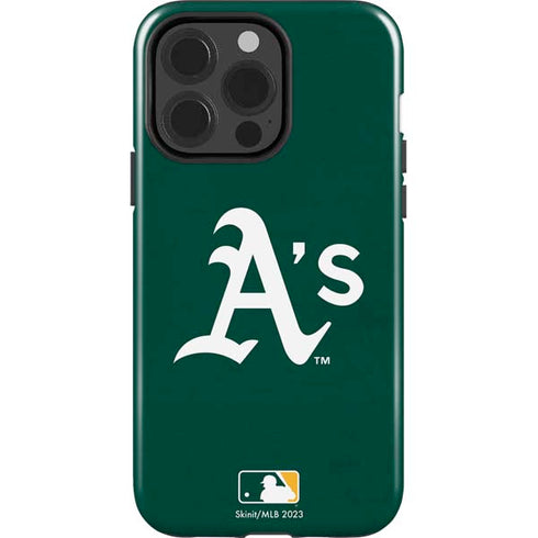 MLB Oakland Athletics - Solid Distressed iPhone 15 Pro Impact Case